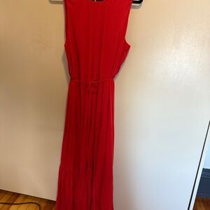 Banana Republic Red Poplin Maxi Dress Size L